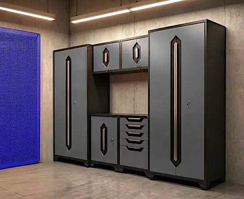 Firehouse Garage Gear Cabinet Gray