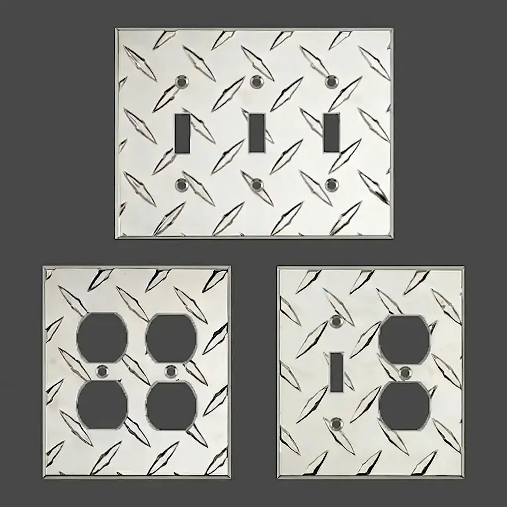 Diamond Plate Light Switch Outlet Covers