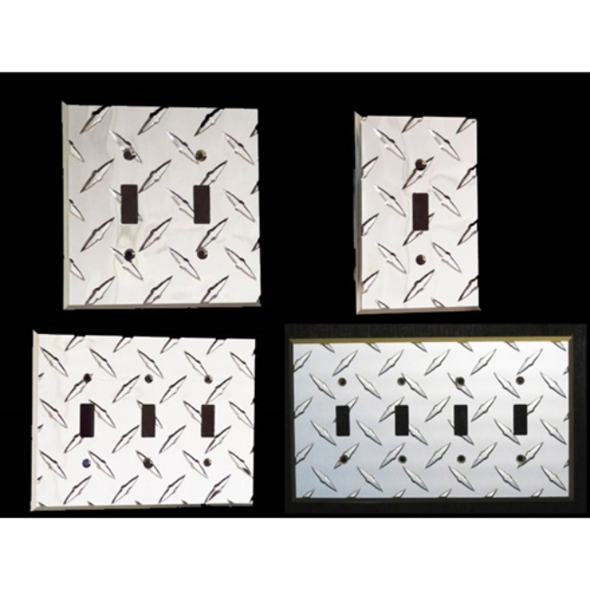 Picture of Diamond Plate Toggle Switch Cover - Wall Plate