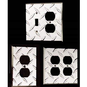 Picture of Diamond Plate Duplex Outlet Wall Plate - Cover