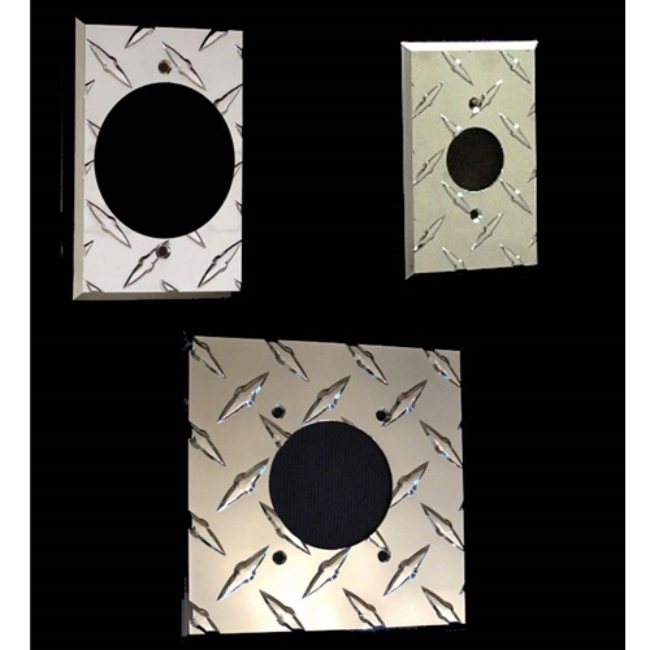 Picture of Diamond Plate Round Outlet Wall Plate Covers