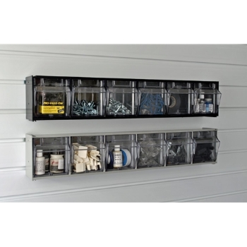 Picture of 6 Bin - Tip Out Bins -Small Parts Storage for Slatwall - Pegboard
