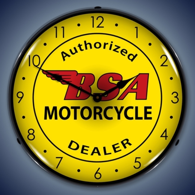 Picture of BSA Motorcycle LED Backlit Clock