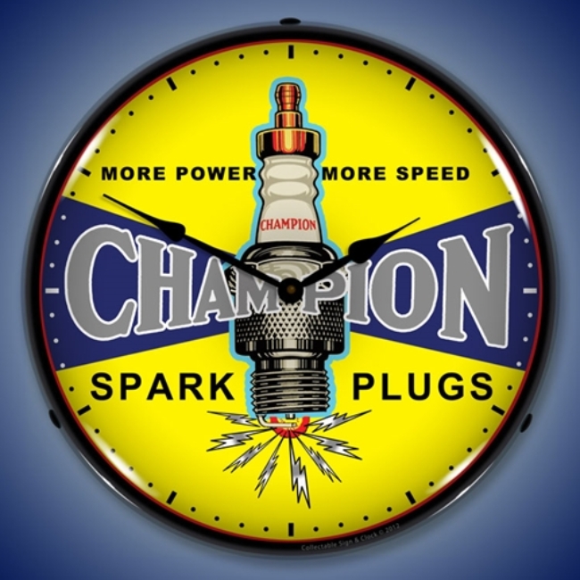 Picture of Champion Plugs Vintage LED Backlit Clock