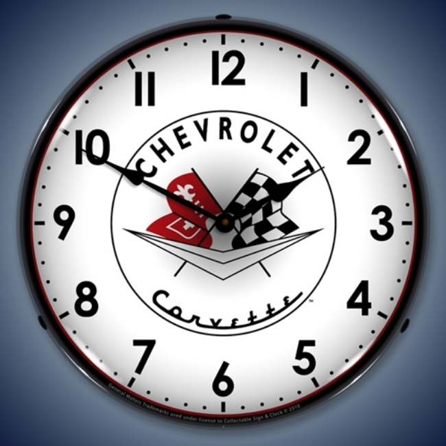 Picture of 1956-57 Corvette logo LED Backlit Clock