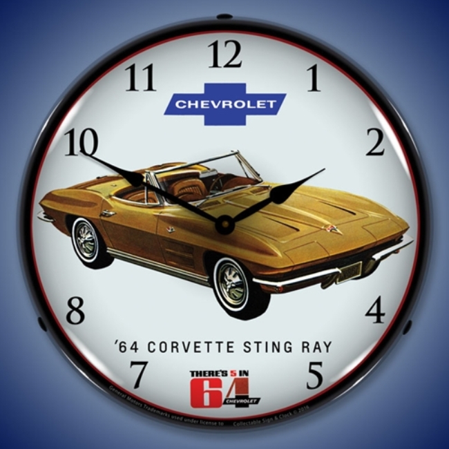 Picture of 1964 Corvette Sting Ray LED Backlit Clock