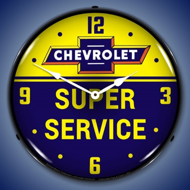 Picture of Chevrolet Bowtie Super Service LED Backlit Clock