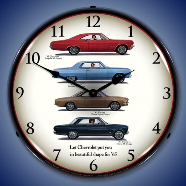 Picture of Chevrolet 1965 Lineup LED Backlit Clock