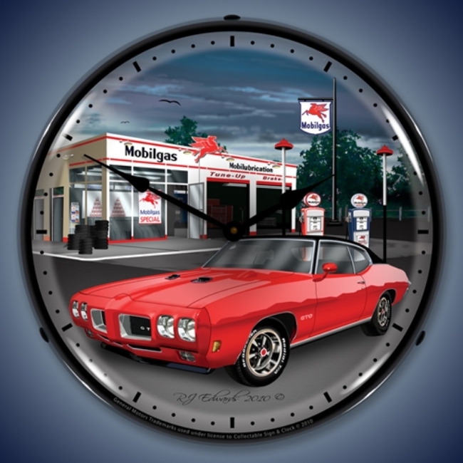 Picture of 1970 GTO Mobilgas LED Backlit Clock