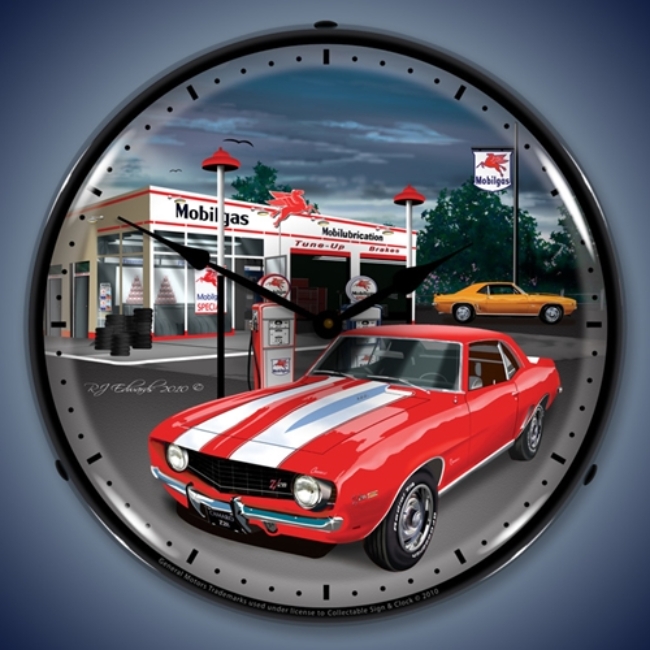 Picture of 1969 Camaro Mobilgas LED Backlit Clock