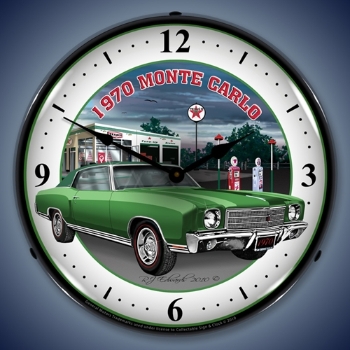 Picture of 1970 Monte Carlo Green LED Backlit Clock