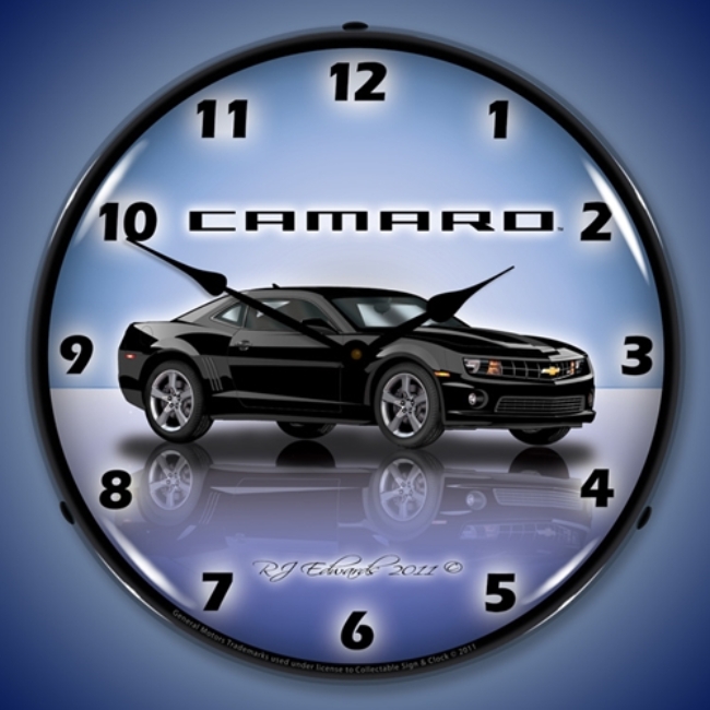 Picture of Camaro G5 Black LED Backlit Clock
