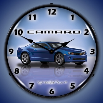 Picture of Camaro G5 Imperial Blue LED Backlit Clock