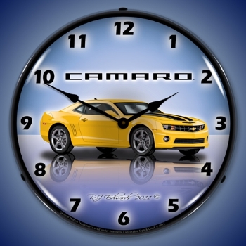 Picture of Camaro G5 Rally Yellow LED Backlit Clock
