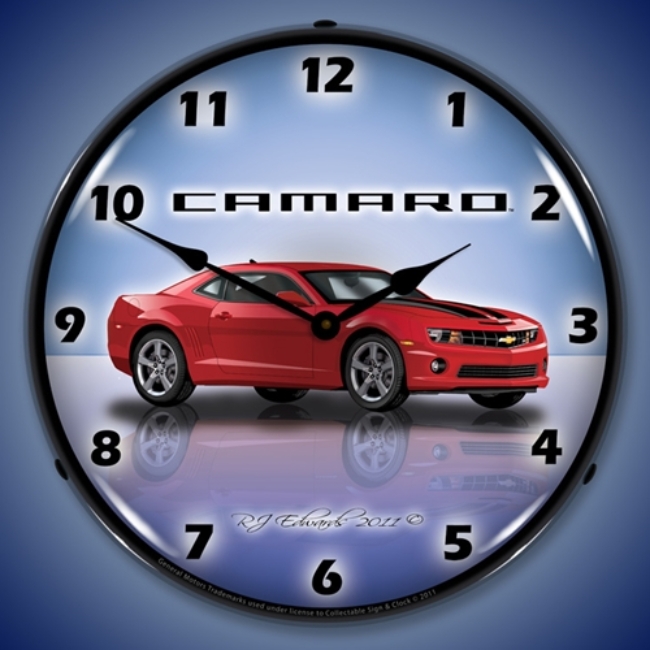 Picture of Camaro G5 Red Jewel LED Backlit Clock