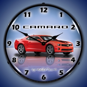 Picture of Camaro G5 Victory Red LED Backlit Clock