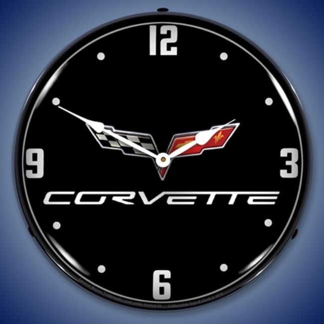Picture of C6 Corvette Black LED Backlit Clock