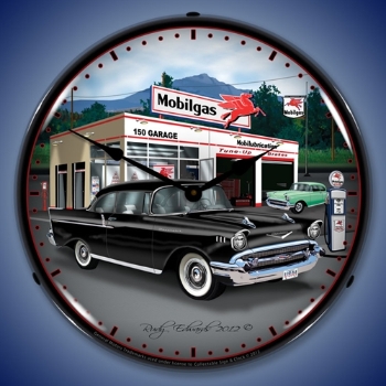 Picture of 1957 Chevy Mobilgas LED Backlit Clock