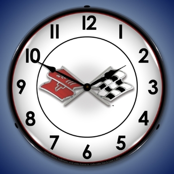 Picture of Corvette Flags LED Backlit Clock