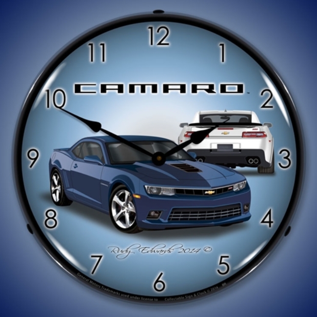 Picture of 2014 SS Camaro Blue Ray LED Backlit Clock