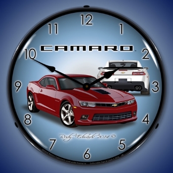 Picture of 2014 SS Camaro Crystal Red LED Backlit Clock