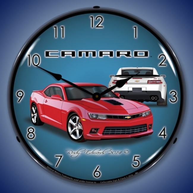 Picture of 2014 SS Camaro Red Hot LED Backlit Clock