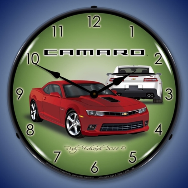 Picture of 2014 SS Camaro Red Rock LED Backlit Clock