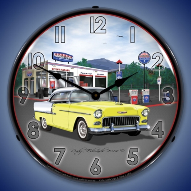 Picture of 1955 Bel Air Mitch's Garage LED Backlit Clock