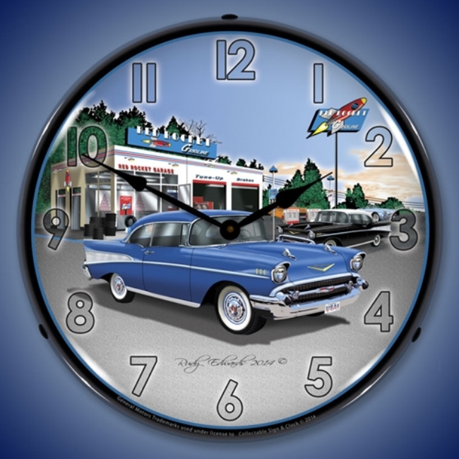 Picture of 1957 Bel Air Rocket Gas LED Backlit Clock