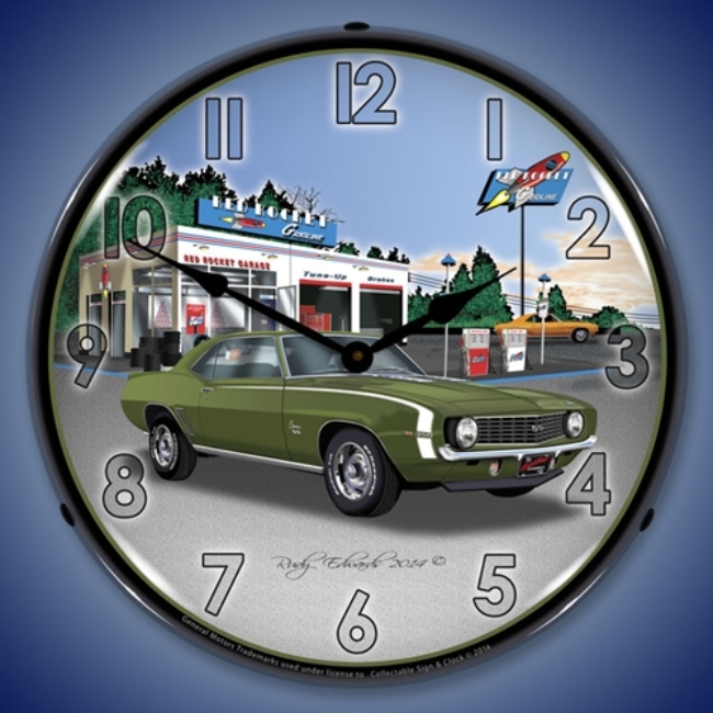 Picture of 1969 Camaro SS Rocket Gas LED Backlit Clock