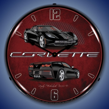 Picture of C7 Corvette Black LED Backlit Clock