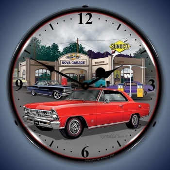 Picture of 1967 Nova (red) LED Backlit Clock