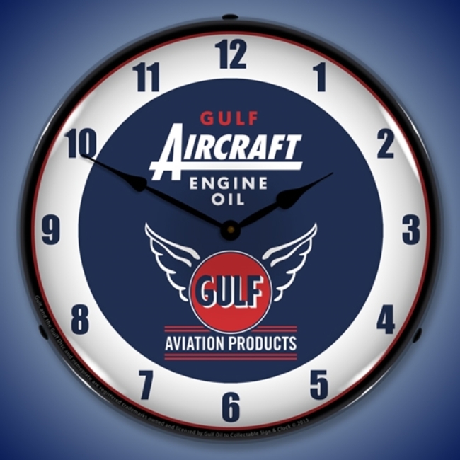 Picture of Gulf Aircraft Engine Oil LED Backlit Clock