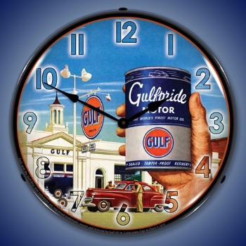 Picture of Gulfpride Motor Oil LED Backlit Clock