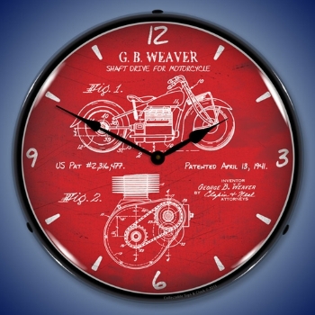 Picture of 1941 Indian Motorcycle Patent LED Backlit Clock