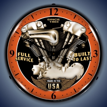Picture of Vintage V Twin LED Backlit Clock