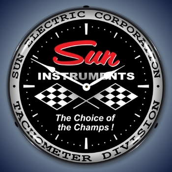 Picture of Sun Tachometer Black  LED Backlit Clock