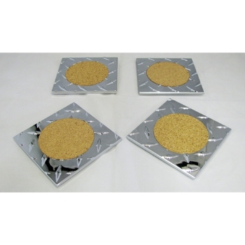 Picture of Diamond Plate Aluminum Beverage Coasters