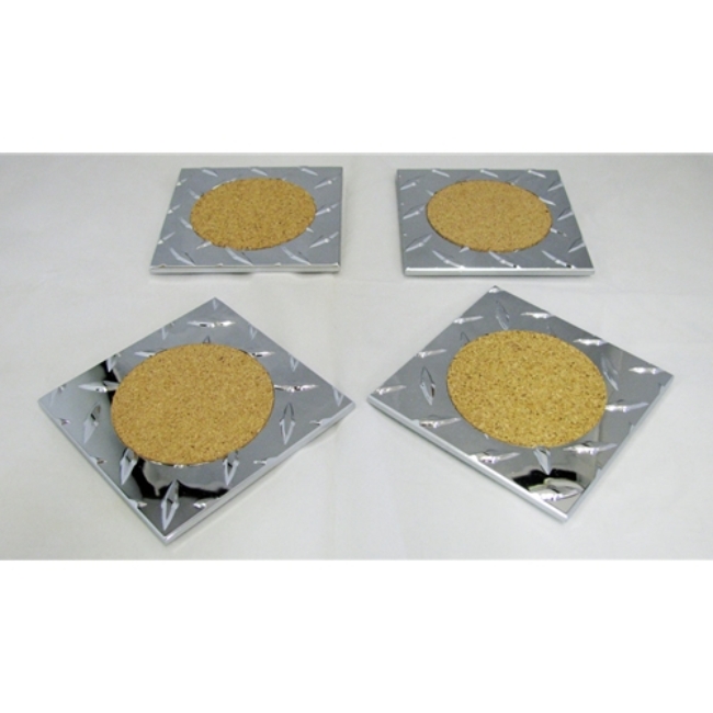 Picture of Diamond Plate Aluminum Beverage Coasters
