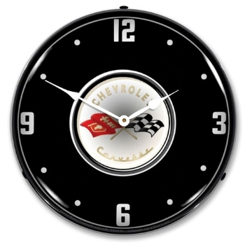 Picture of C1 Corvette Black Tie LED Backlit Clock