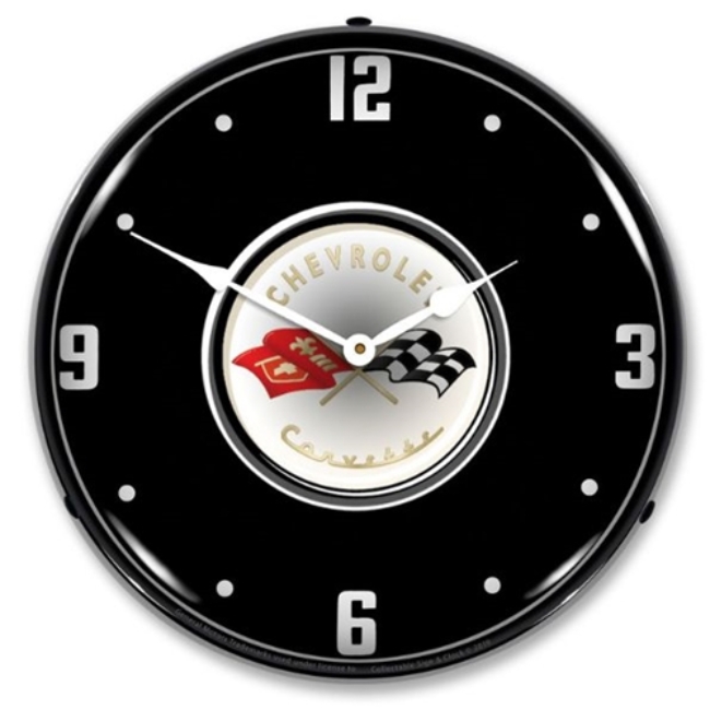 Picture of C1 Corvette Black Tie LED Backlit Clock