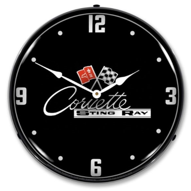 Picture of C2 Corvette Sting Ray LED Backlit Clock