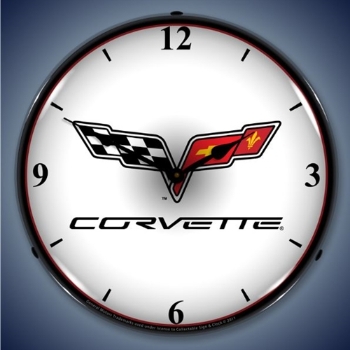 Picture of C6 Corvette Flags LED Backlit Clock