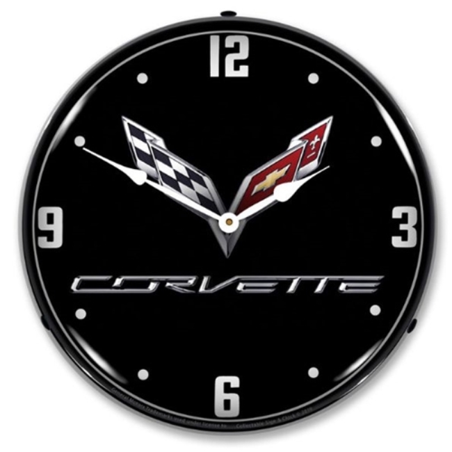 Picture of C7 Corvette Black Tie LED Backlit Clock