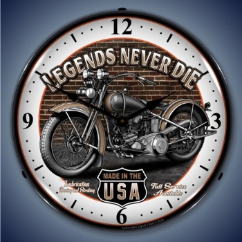 Picture of Vintage Motorcycle Legends LED Backlit Clock