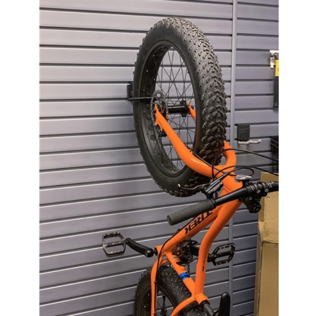 Picture of Fat Tire Bike Hook Locking Organizer for Slatwall Wall Storage